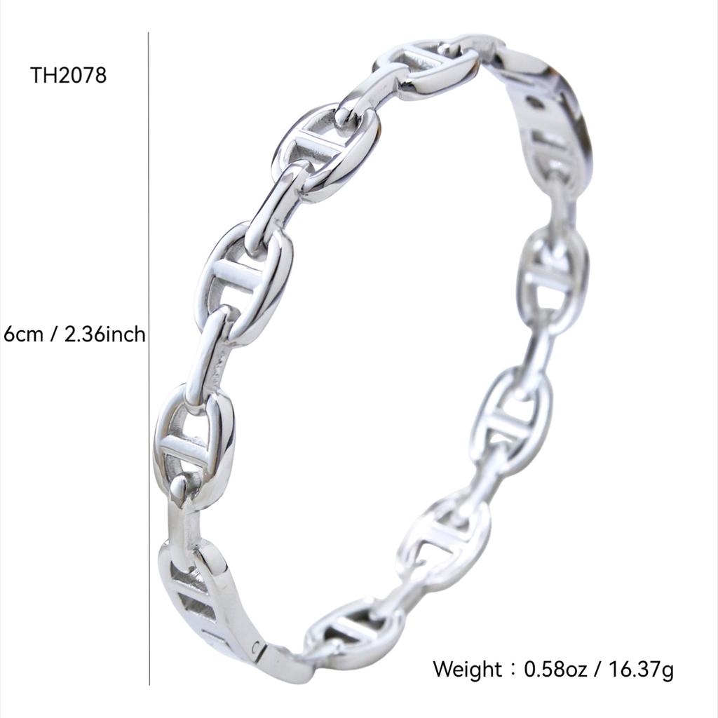Fashion Simple Temperament Senior Sense Of Stainless Steel Plated Gold Pig Nose Bracelet Women'S Jewelry
