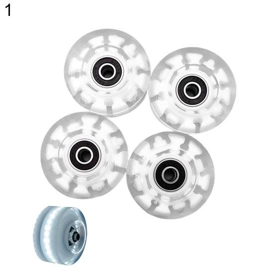 4Pcs Luminous Roller Skating Wheels Flashing Double Row Bearing Skates Accessory