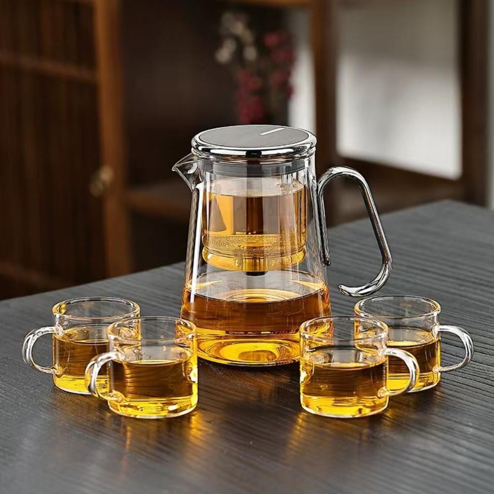 Water Separation Inner Teapot 700ML Glass Tea Maker Pot Infuser Puer Filter Magnetic Switch Tea Filtration Container Kettle Cups