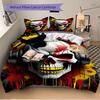 3pcs Headphones of Death Pattern Bedding Three-Piece Set (1 Cover + 2 Pillowcases, No Fillings), This Printed Bedding Set Is