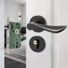 Black Magnetic Door Lock with Silent Handle for Bedroom