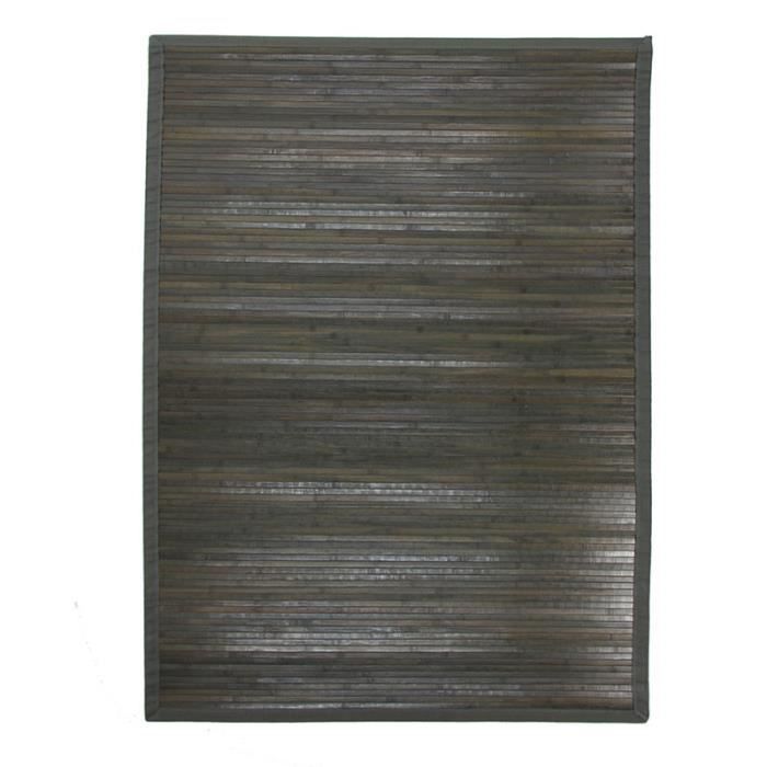 Bamboo Rug Wide Slats Gray Edging 120x170