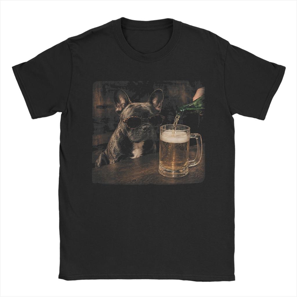 Unisex Unisex T-Shirt Lustiger Patriotischer Zwergspitz Hund Trinkt Bier Amerikanische Reine Baumwolle T-Shirts Rundhals Kleidung Große Größen
