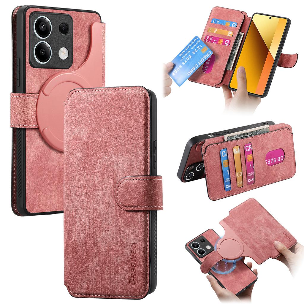 For Xiaomi Redmi Note 13 5G Magnetic Case CASENEO Detachable Leather Phone Wallet Cover