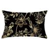 Black Gold Plant Series Waist Pillowcase Peach Skin Printed Sofa Pillowcase Home Fabric Supplies Pillowcase