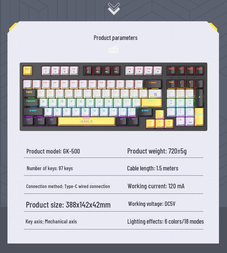 IMICE Mechanical Gaming Keyboard with Blue, Red, Tea, and Black Switches