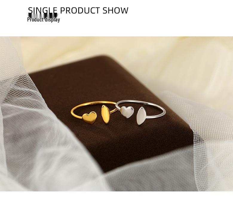 Banyan Tree S925 Silver Asymmetrical Geometric Love Ring - Light Luxury Design for Women, New Trend Index Finger Jewelry