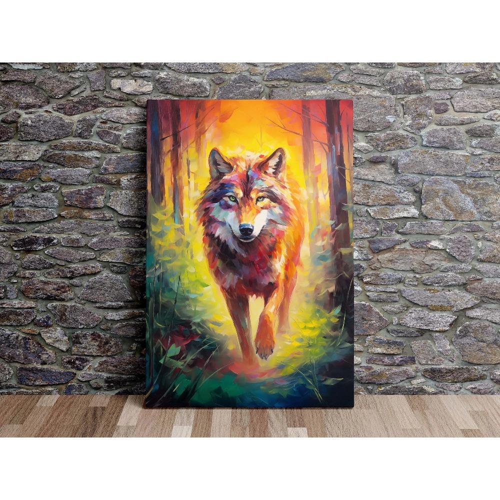 Natural Animal Wall Art Painting Forest Scenic Prowling Stag Tiger Cheetah Lion Elephant Wolf Canvas Print Livingroom Decor