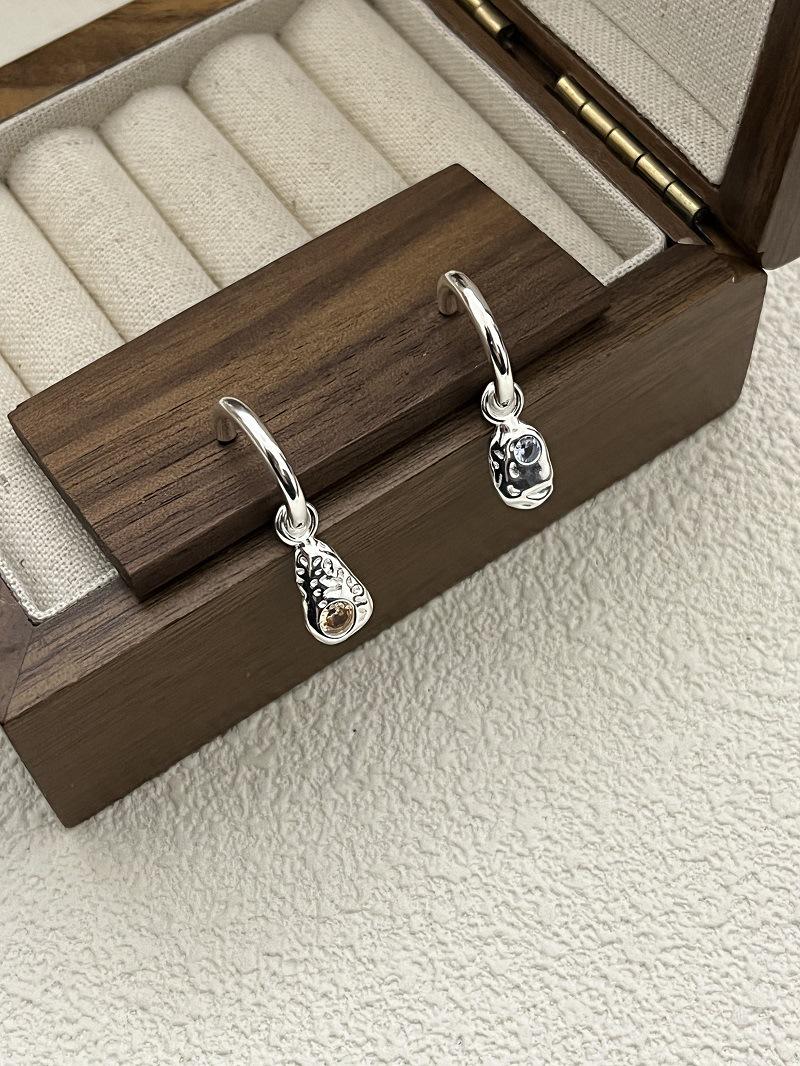 Sterling Silver Geometric Meteorite Zircon Ear Cuffs for Women - Luxury Style 925 Silver