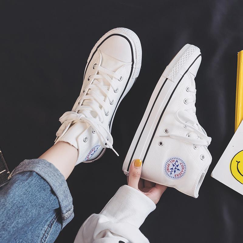 

Високі парусинові кеди жіночі весна та осінь нова студентська корейська версія парні трендові хараджуку чоловічі туфлі зручні інс кеди 39 female