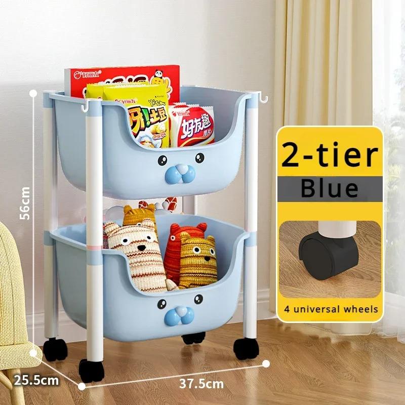 Snack Storage Cart Cartoon Storage Rack Toy Storage Rack Convenient Book Storage Rack Movable Simple Storage Cart Home Storage