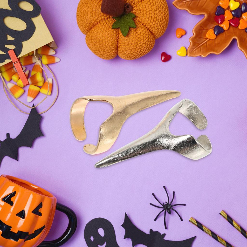 8Pcs Vintage Nail Finger Ring Punk Halloween Style Hair Separation Ring for Hair Braiding Curling Punk Claw Ring Cosplay Gifts