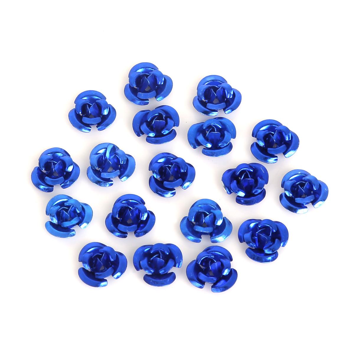 

100 шт., алюминиевые украшения в форме роз, производство, свадебная вечеринка, сделай сам, украшения, разноцветные бусины, украшение для дома 8mm синий