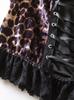 Corsé Mini Camisola Gótico Europeo con Cordones de Leopardo