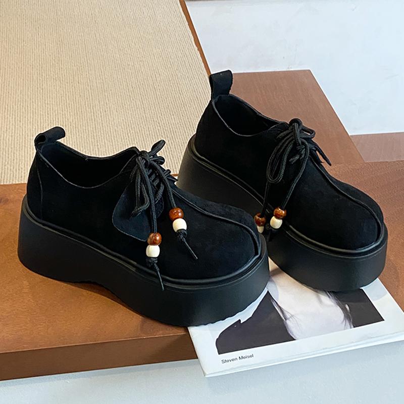 Fashion Flats Platform Women Loafers Shoes Mary Jance Fashion Lace Up Shoes 2025 Casual Woman's Sport Shoes Autumn Dress Mujer Zapatos