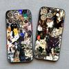 Retro Black Cat White Kitten Illustration Phone Case For iPhone 17 16 15 14 13 11 12 Pro Max Mini 15 16 Plus Case Cute Cartoon