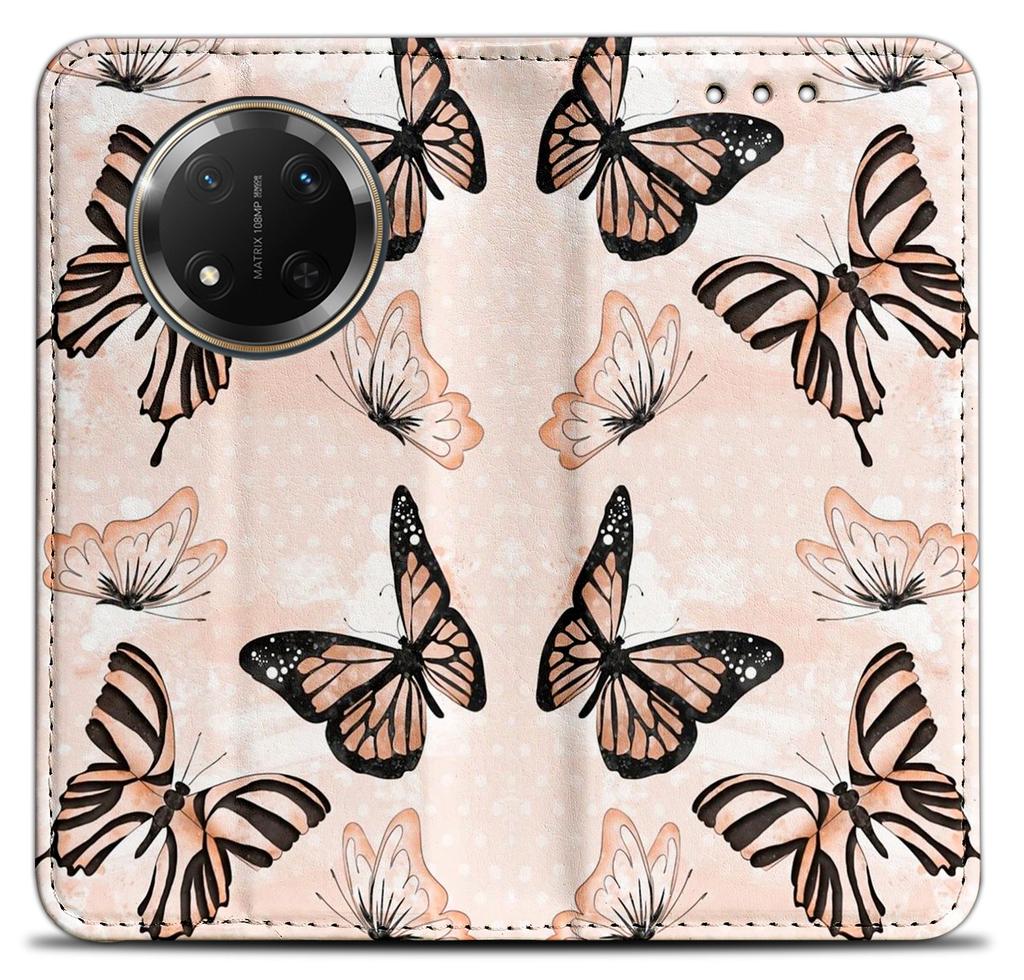 Etui Typu Portfel Do Honor Magic7 Lite - Pokrowiec Bluemoon Nadruk + Szkło 9H