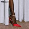 Luxus Strass Ketten Damen Pumps Designer Sandalen High Heels Sommer Knöchelriemen Party Schuhe Star Style Hochzeit Ballschuhe