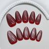 Cherry Red Cat‑Eye Minimalist Solid Color Elegant Western‑Style Removable Press‑On Nails, 30Pcs