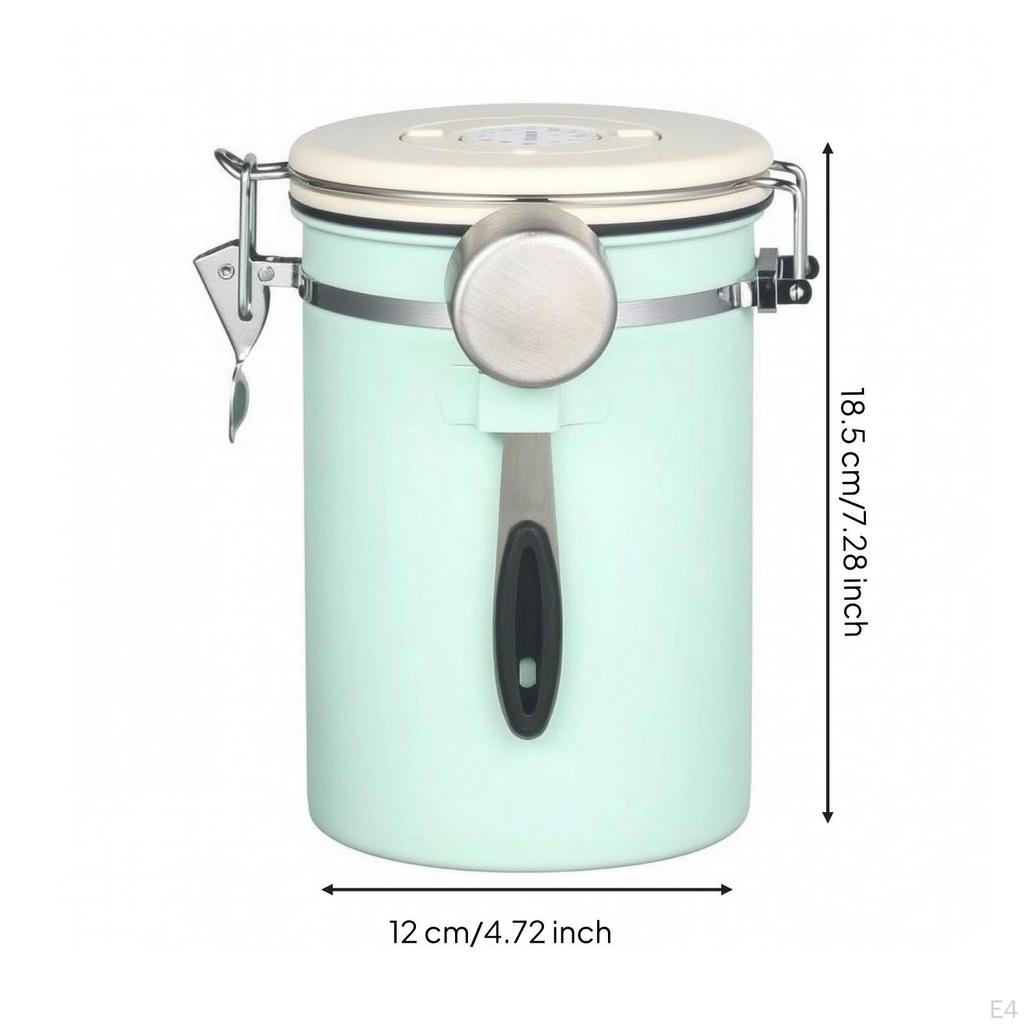 Coffee Canister with Scoop Stainless Steel Container Freshness Keeping
