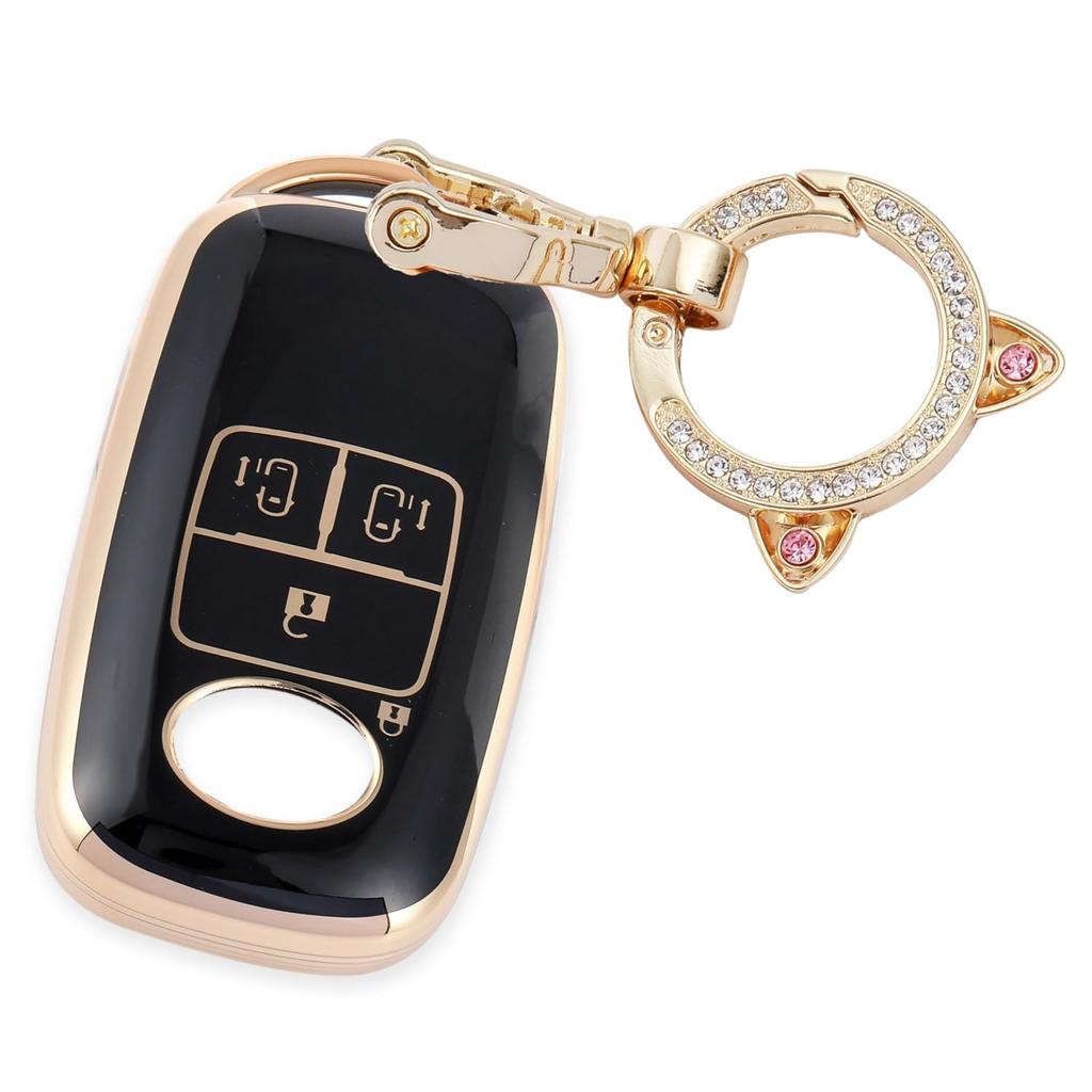 Compatible with Daihatsu Toyota Rise New Taft Sky Toyota Roomy Tanto Custom LA650S LA660S Cute Cat Ear Key Case [Nacalikeey] Rocky, (Blue SUV) /