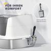 Large Stainless Steel Litter Box, Enclosed Metal Cat Litter Tray with Scoop, Deodoriser Bag, Front-Entry and Top-Exit