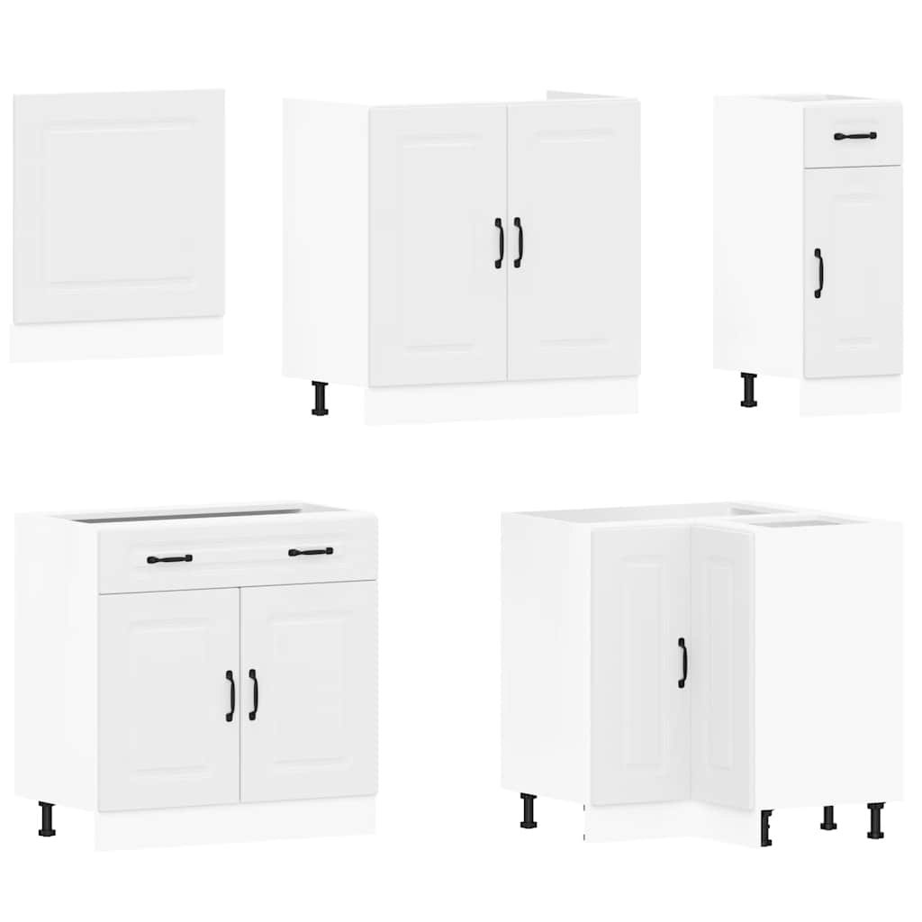 11 Piece Kitchen Cabinet Set Kalmar White Particleboard