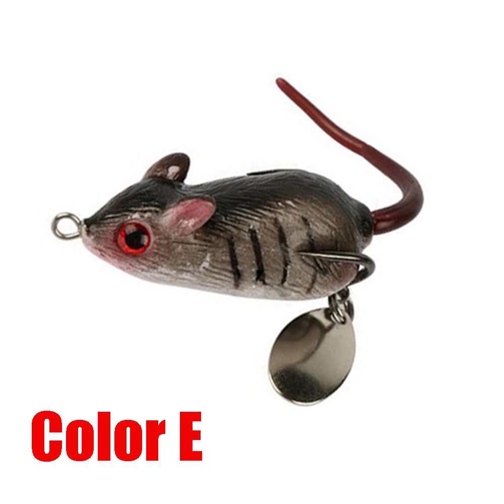 5.5cm/10.5g Hot Lifelike eyes Wobblers  Soft Mouse Bait Snakehead Hooks Fishing Lures Spinner Spoon