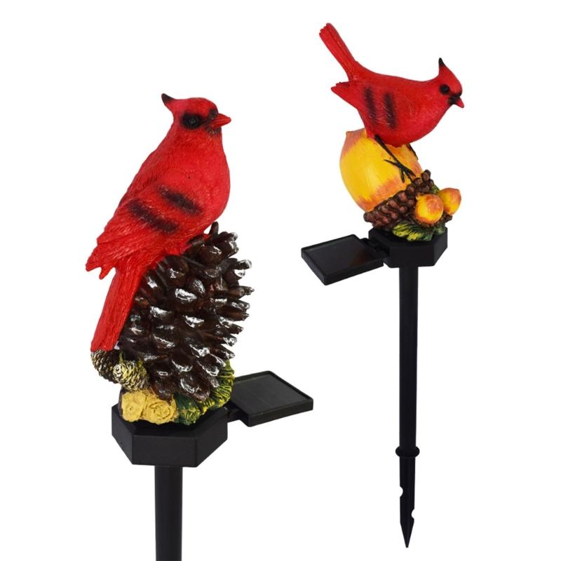 Cute Landscape Light Unique Pinecone/Nut Red Bird Solar Garden Light Outdoor Lighting Waterproof IP55 for Garden Yards