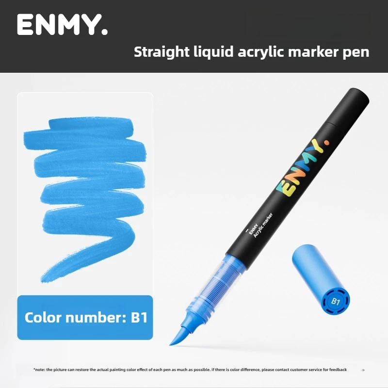 1 Pieza ENMY 60 Colores Marcadores Acrílicos Líquidos Directos Mezclables Punta Suave No Transparentes Marcadores de Arte Material Escolar Papelería