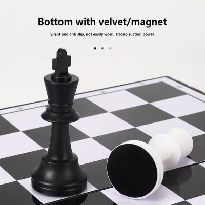 Zusammenklappbares magnetisches Schachspiel, 20 x 20 cm, Kunststoff, internationales Schachspiel, pädagogisches Schachspiel, Geschenk für Erwachsene, Kinder, Anfänger
