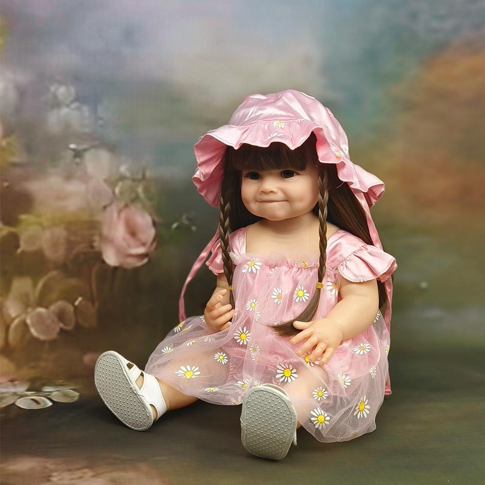 55cm Beautiful Soft Silicone Reborn Baby Realistic Mini Baby Reborn Child Bebe Reborn Toys for Girl Toddler Birthday Gift