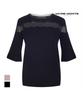 MAREMONTE See-Through Color Block Short Sleeve Knit_M225Mkt22P0