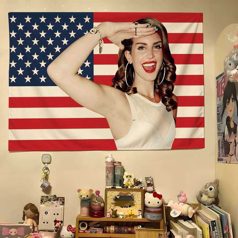 1 Stück Lana Del Rey Bunt Hippie Psychedelisch Schlafzimmer Wohnheim Dekor Ästhetisch