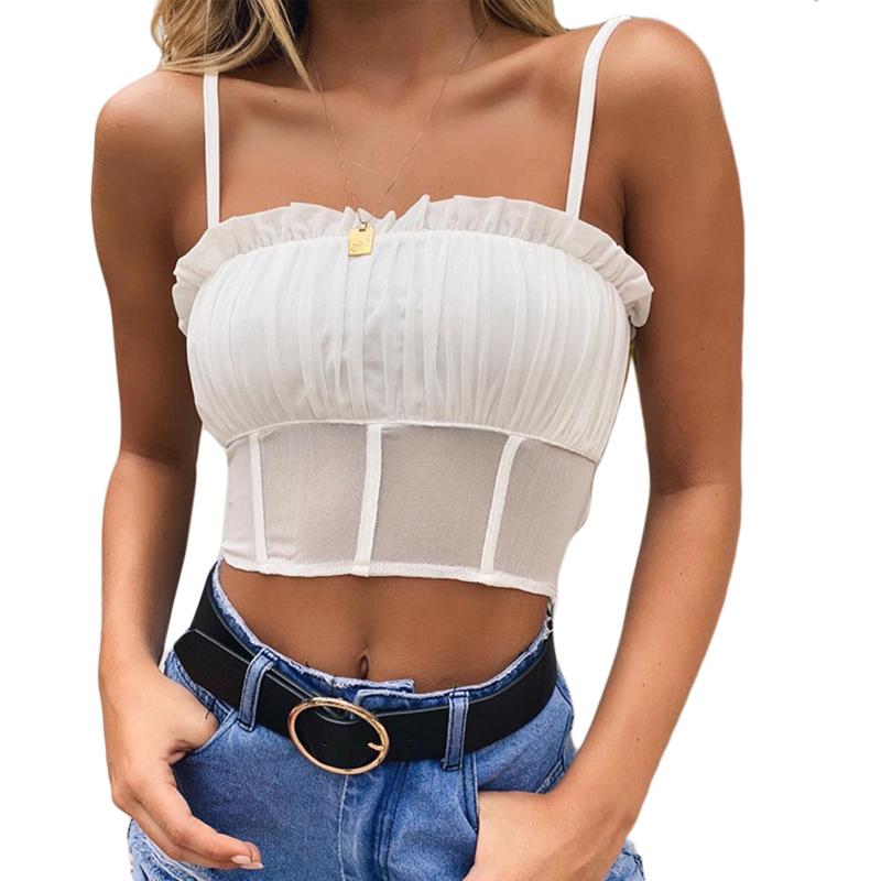 Women Sexy Sleeveless Vest Chest Tank Tops Fitness Underwear Lace Crop Top Ladies