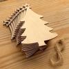 10pcs DIY Wooden Christmas Balls Decoration Round Craft Baubles Tags Hanging Ornament for Christmas New Year Pendant Decor