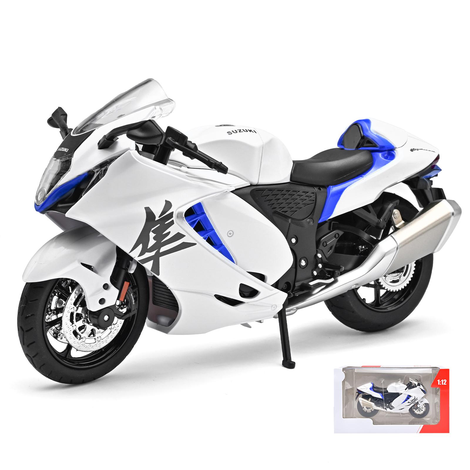 1:12 Suzuki Hayabusa GSX1300R High performance motorcycle Alloy Metal Diecast Model Racing motorcycle Sound & Light Children Toy