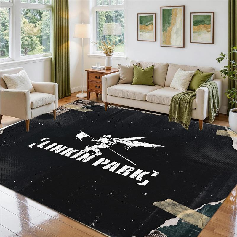 Linkin Park Design Crystal Velvet Rug Soft Decorative Mat for Bedroom Entrance