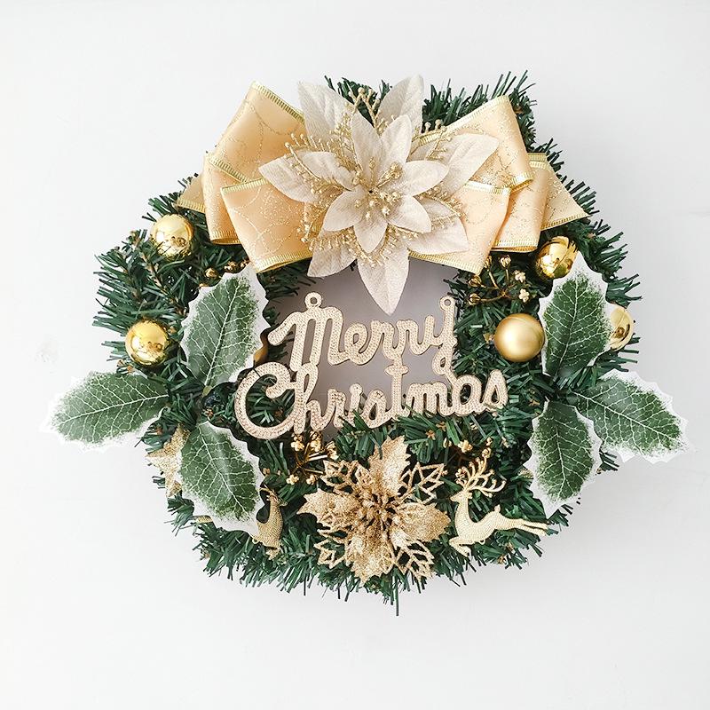30cm Christmas Wreath with Bow and Pine Cones for Door Decoration