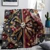 1Pc Gorgeous R&B Print Flannel Blanket, High quality Comfortable for All Seasons, Home Decor, Warmth and Comfort, Perfect for Christmas Gifts W41