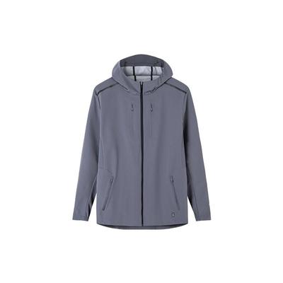 Anta Running Series Solid Color Logo Print Hooded Jacket Men Jacket Gray 152215602-3
