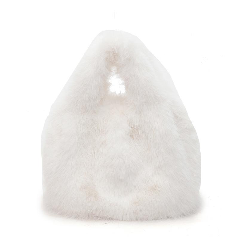 Women's Plush Handbag Solid Color Shoulder Bag