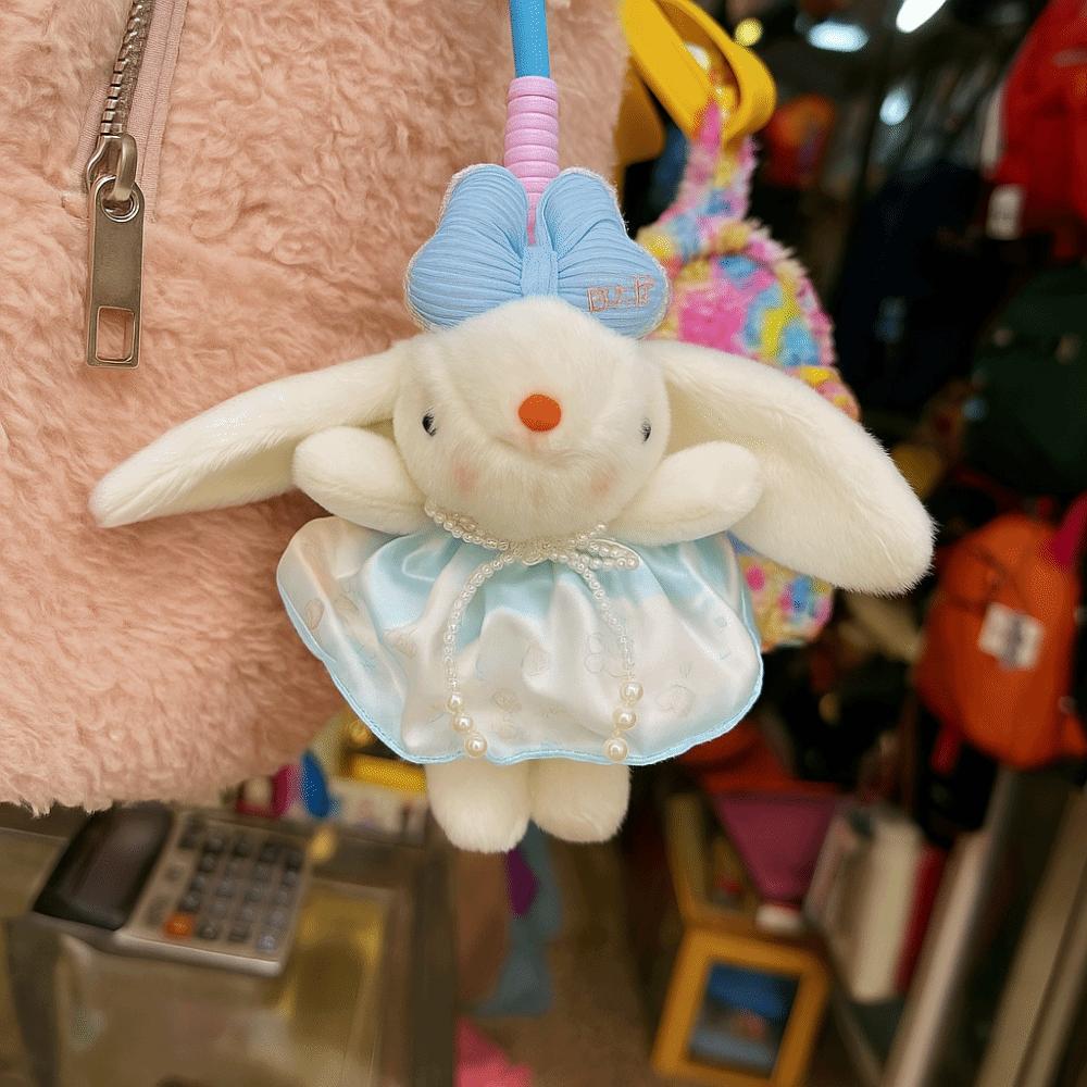 Soft Rabbit Pendant 19cm Plush Rabbit Key Ring Creative Plush Keychains  Party Favors