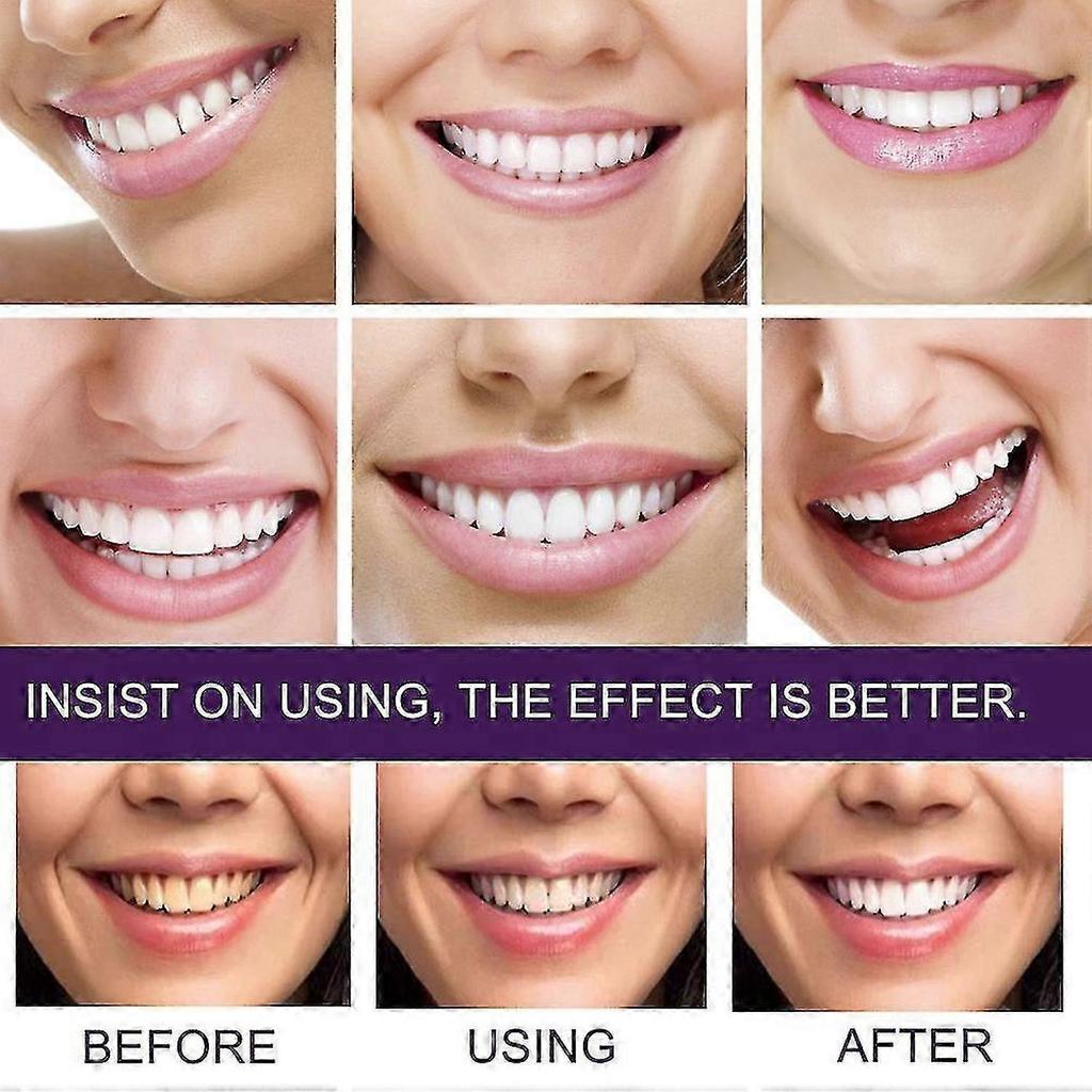 3PCS V34 Purple Toothpaste Mousse Teeth Cleaning Whitening Toothpaste Yellow Teeth Removing Tooth Stains Oral Cleaning Hygiene NEW