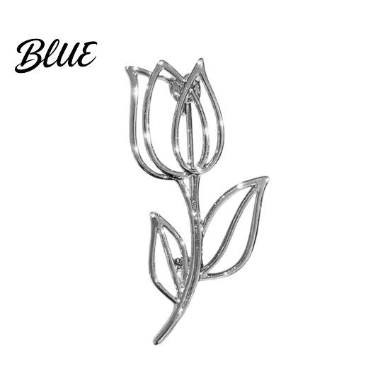 Jewelry Gift Brooch Hollow Tulip Design Anti-Wear Lapel Pin Sweaters