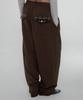 CHICKS Check Point Balloon Sweatpants Brown