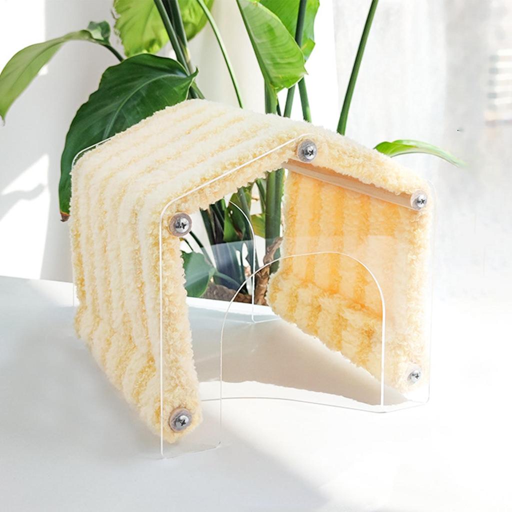 Chinchilla Tunnel Soft Plush Habitat House Decoration Acrylic Door Detachable Animal Habitat For Hedgehog Chinchilla Hamster