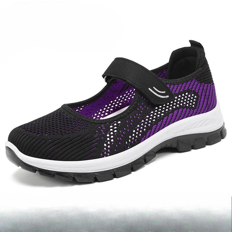 Women's Shoes Versatile Casual Shoes Velcro Single Shoes Woven Breathable and Anti-slip Shoes