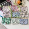 New Soft Floral Clutch Cosmetic Bag Simple Fresh Portable Storage Pouch Daily Makeup Bag Card Organizer Coin Purse Earphone Bag