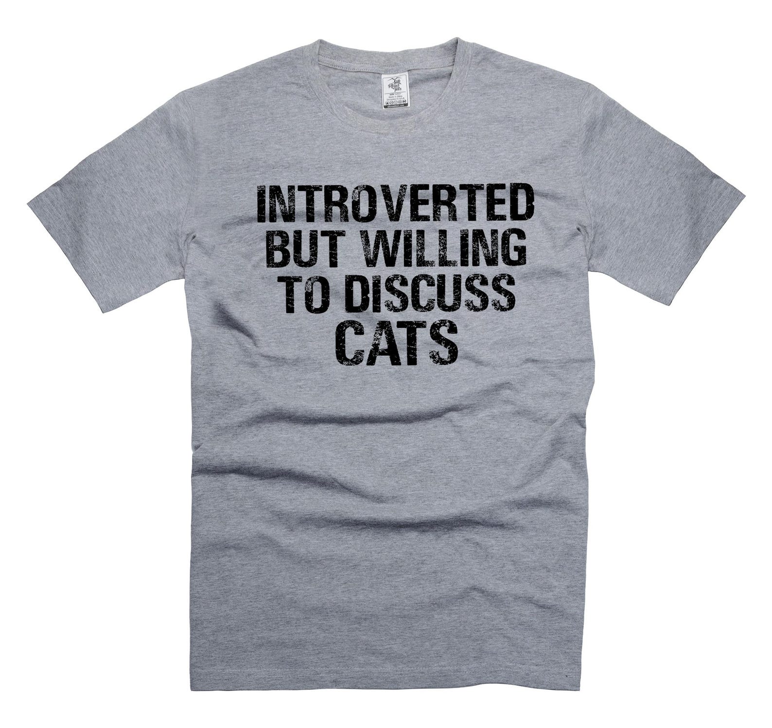 Introvert Cat Lover T-Shirt: Funny Anti-Social Tee XL